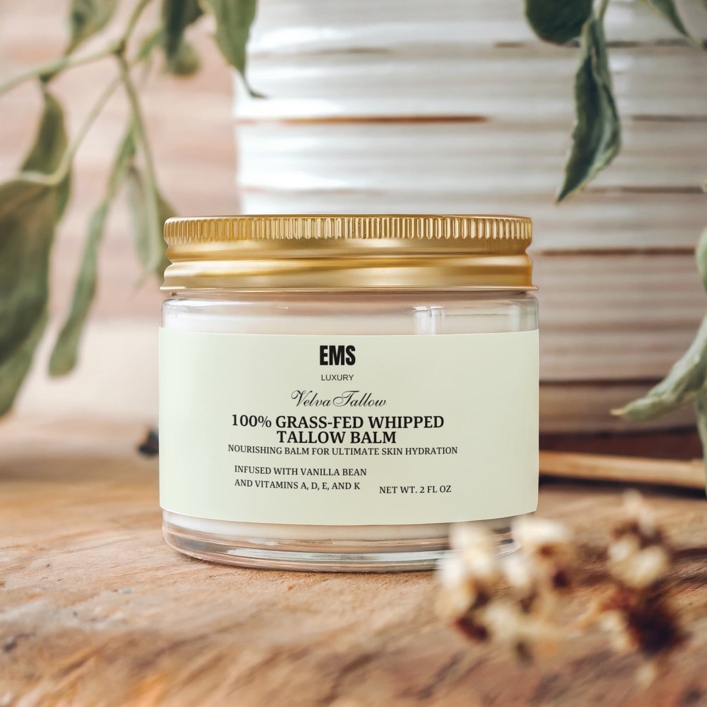 Whipped Grass-Fed Tallow Balm with Vanilla Bean