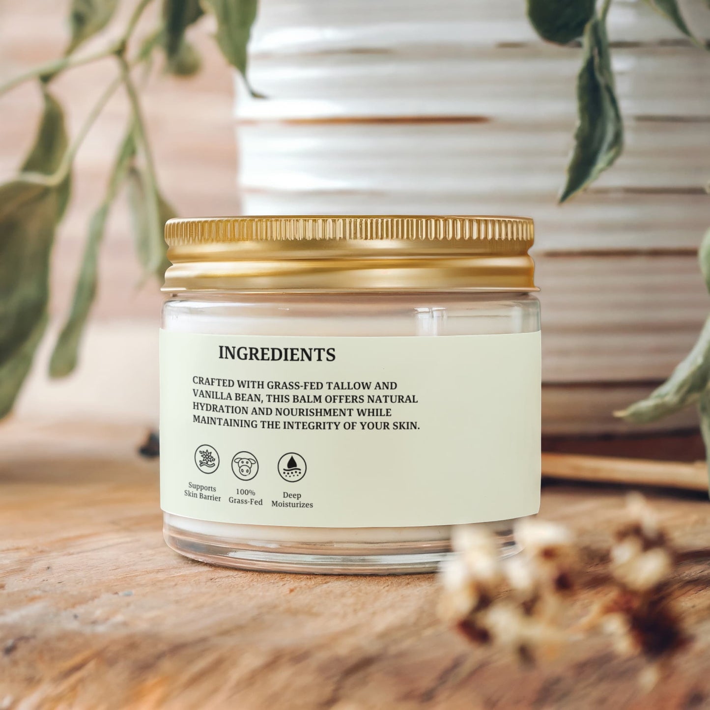Whipped Grass-Fed Tallow Balm with Vanilla Bean