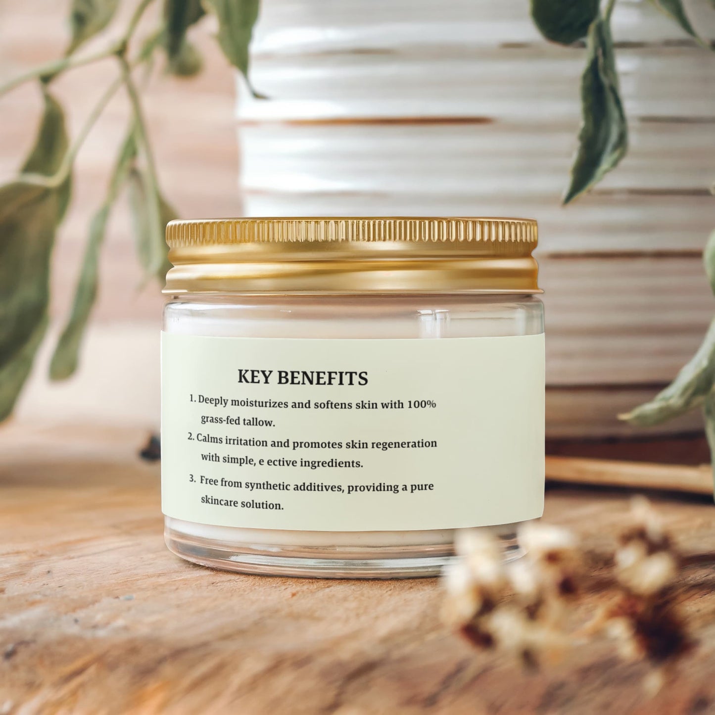 Whipped Grass-Fed Tallow Balm with Vanilla Bean