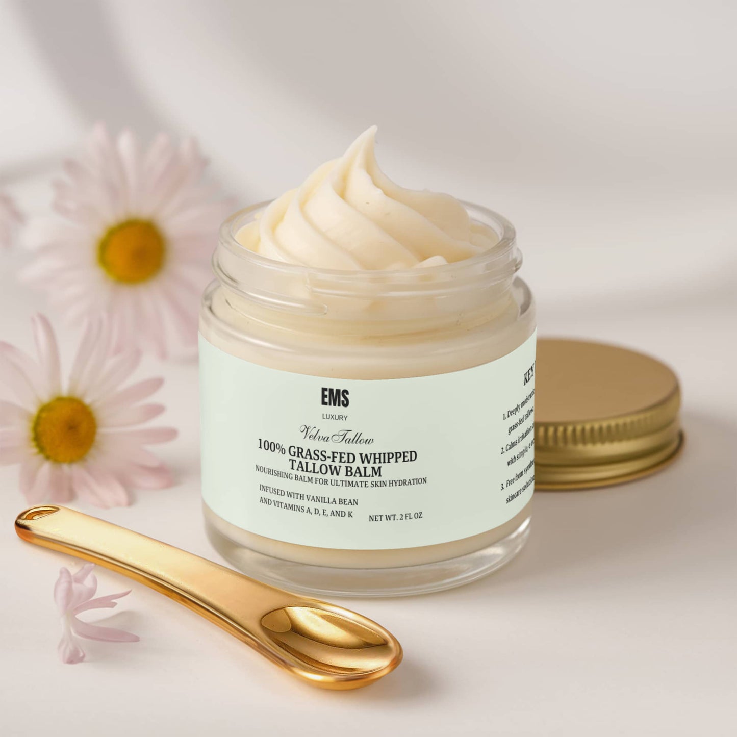 Whipped Grass-Fed Tallow Balm with Vanilla Bean