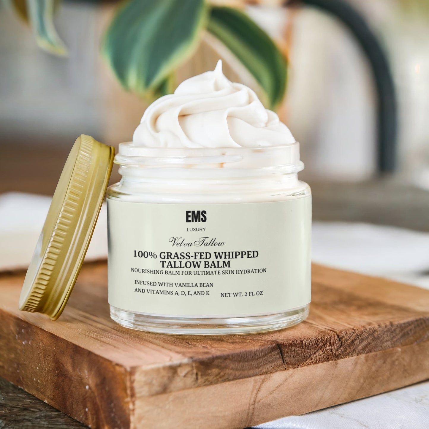 Whipped Grass-Fed Tallow Balm with Vanilla Bean