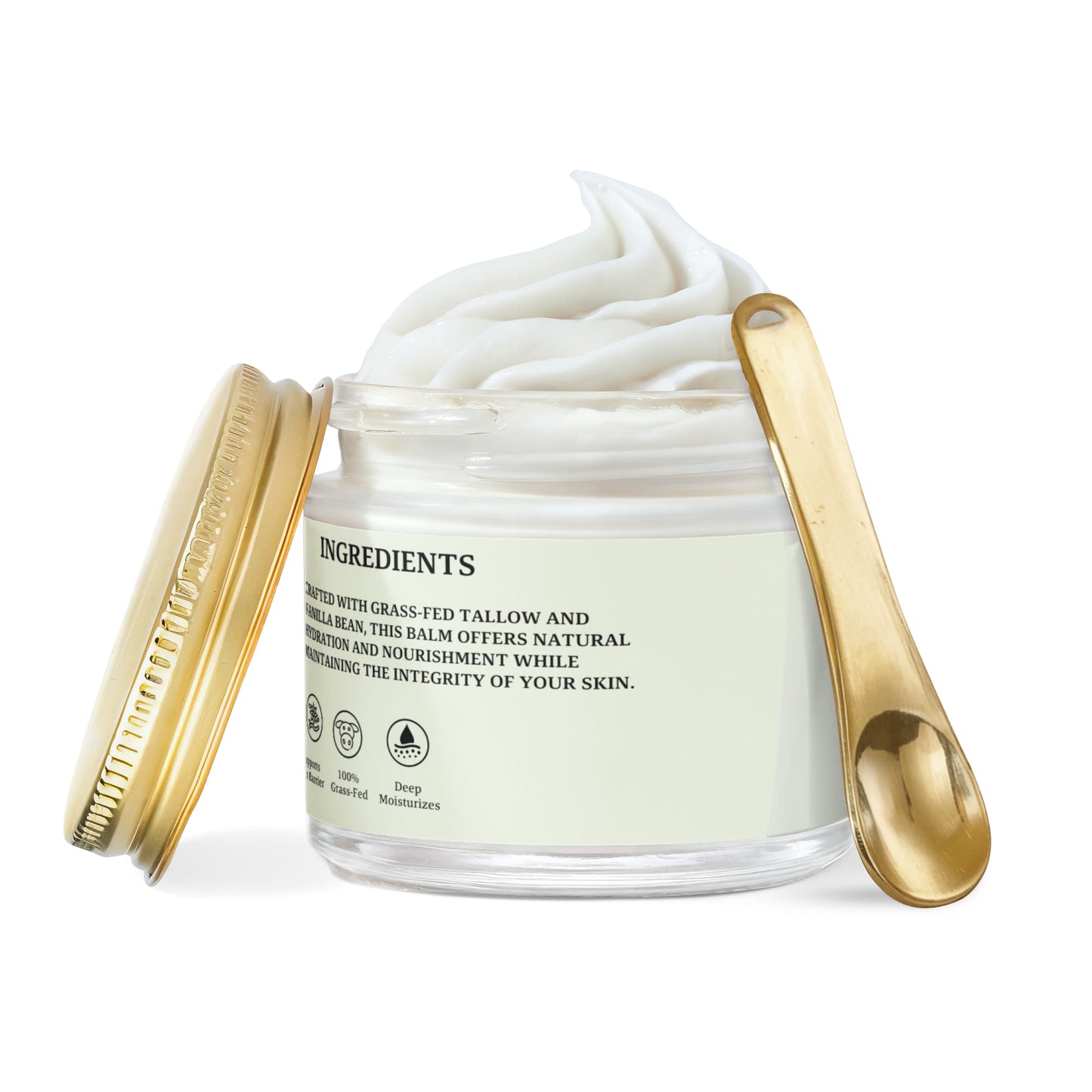 Whipped Grass-Fed Tallow Balm with Vanilla Bean